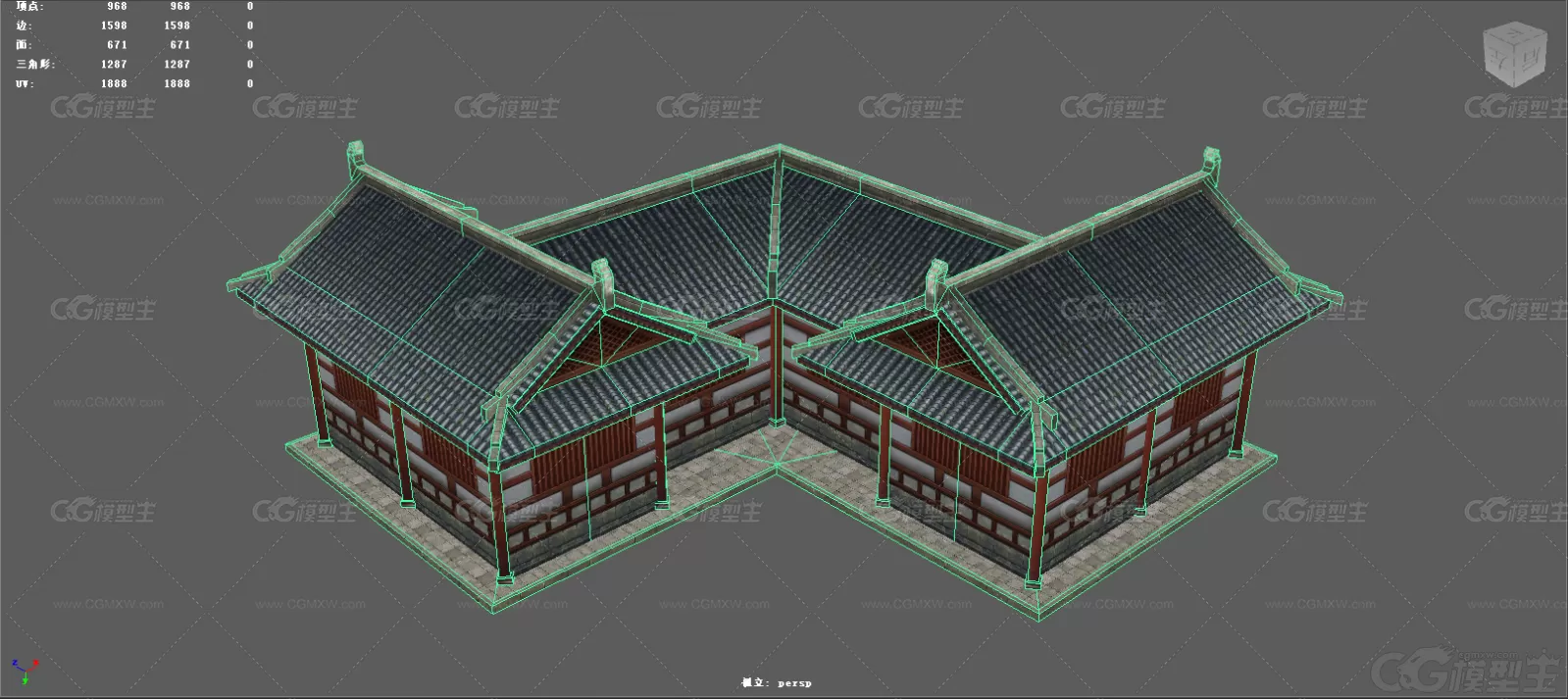 古代仓库 粮仓 库房 古代建筑 中国风建筑3D游戏建筑模型-3