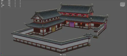 农家院 富家 管家 古代庭院 房屋 古代建筑 中国风建筑3D游戏建筑模型