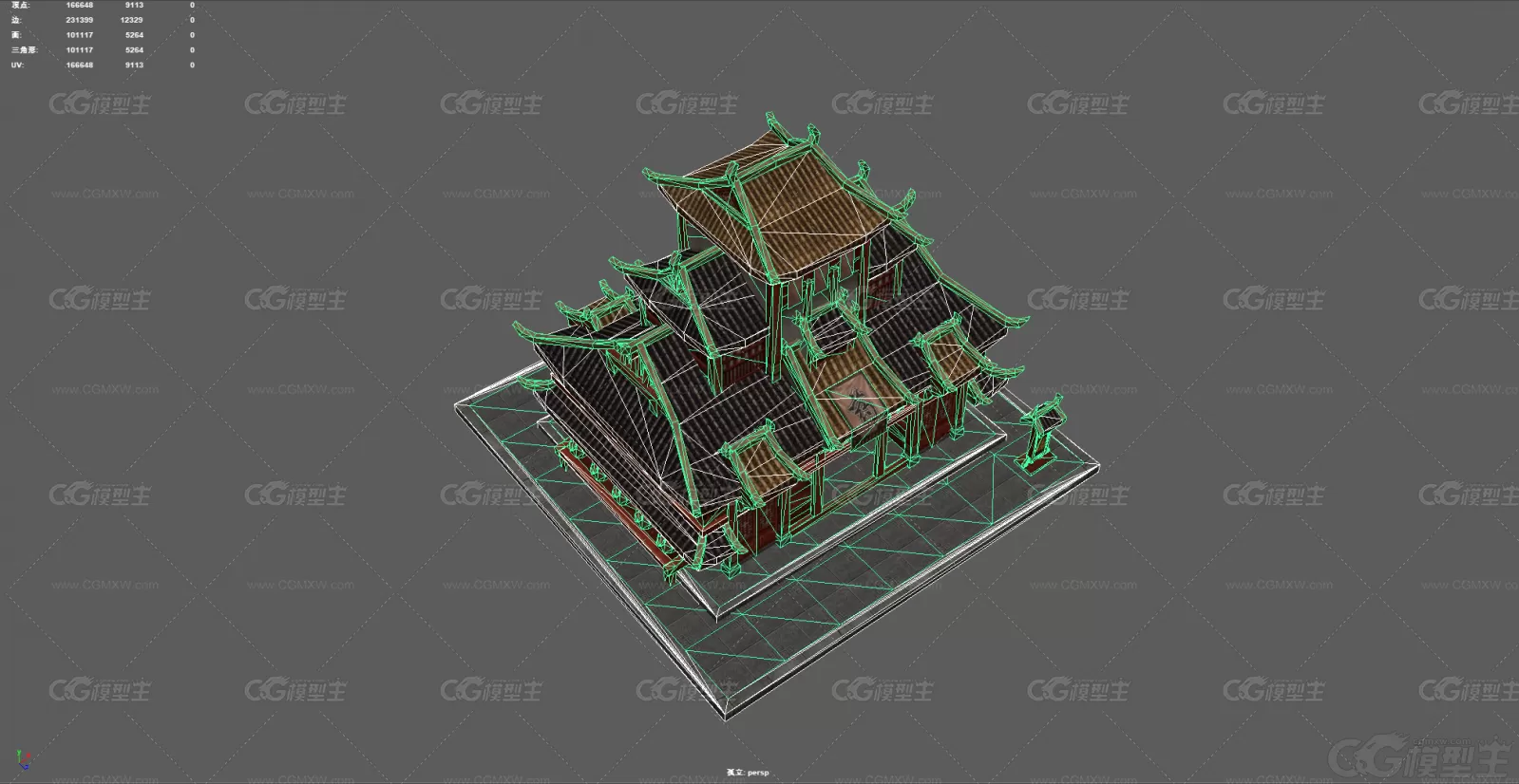 药铺 古代中药铺 药坊 古代药店 古建筑 中国风建筑 3D游戏建筑模型-2