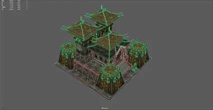 城防所 古代城防设施 箭楼 塔楼 鼓楼 古建筑 中国风建筑 3D游戏建筑模型