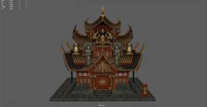 寺庙 寺院 祭祀 古建筑 中国风建筑 3D游戏建筑模型