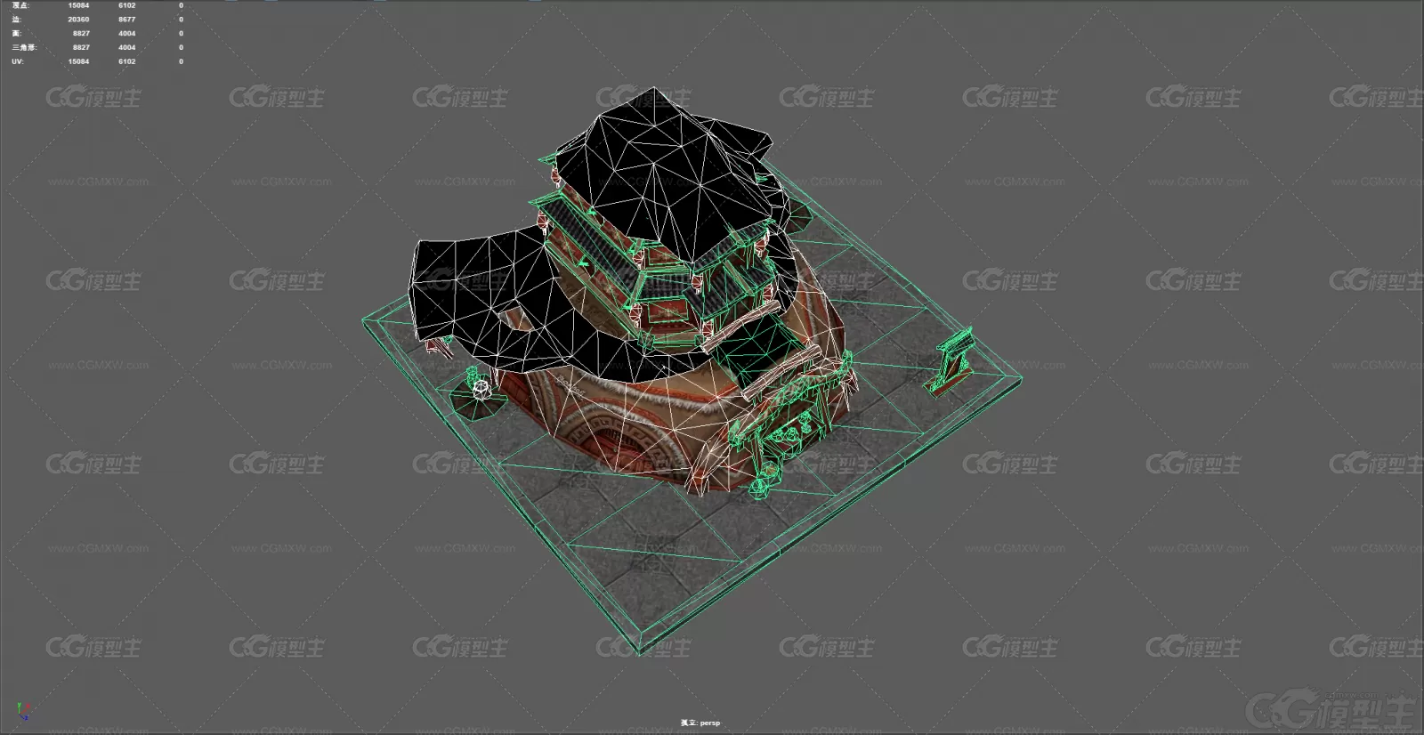 集市 市集 古建筑 中国风建筑 3D游戏建筑模型-1