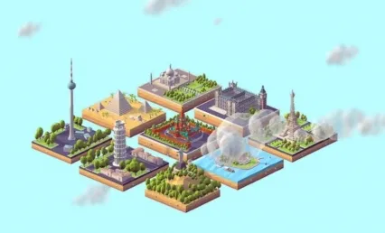 世界地标景点C4D铁塔金字塔Blend泰姬陵FBX斜塔克里姆林宫风格化3D模型