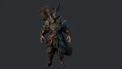 次世代天魔琴背剑盒的勇士 蒙面大将军 剑神 剑圣 杀手3D游戏角色模型