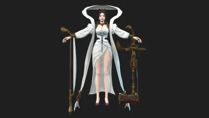 二胡乐女 古风舞女 国风女侠 二胡姑娘 武侠 白衣美女 仙女3D游戏角色模型