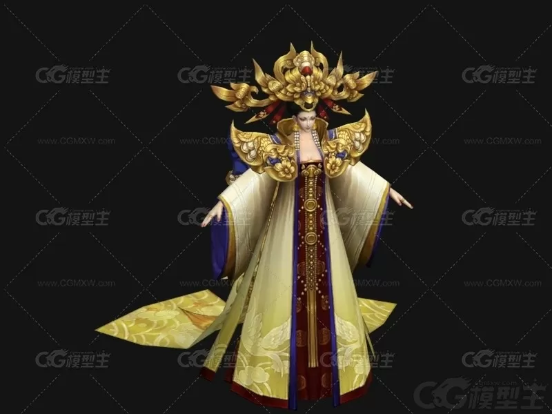 皇后 天后 武则天 女王 女皇 3D游戏角色模型-1