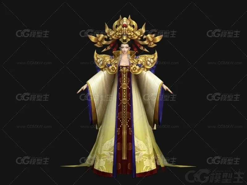 皇后 天后 武则天 女王 女皇 3D游戏角色模型-3