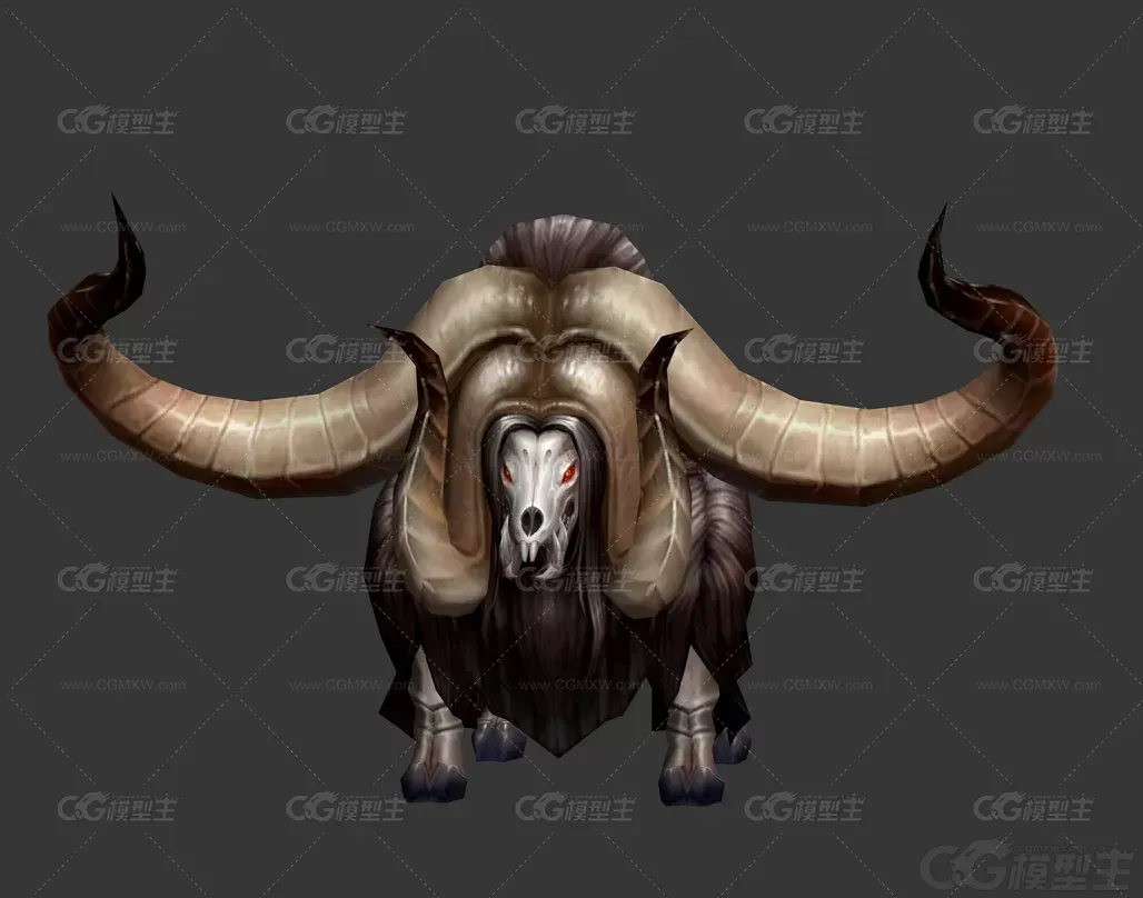 恐怖山羊  魔异羊 羊角怪 羊妖 3D游戏怪物模型-3