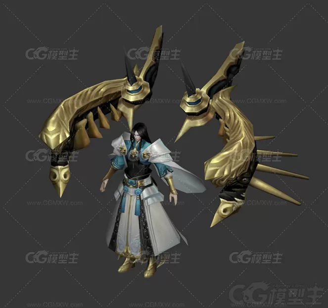 魔尊 圣主  魔圣 恶灵首领 妖王  魔教教主 3d游戏模型-3