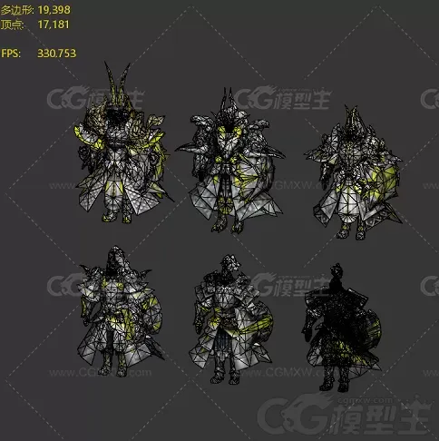 士兵  天兵 神兵 将军 古代战神 盔甲 3d游戏角色模型-5