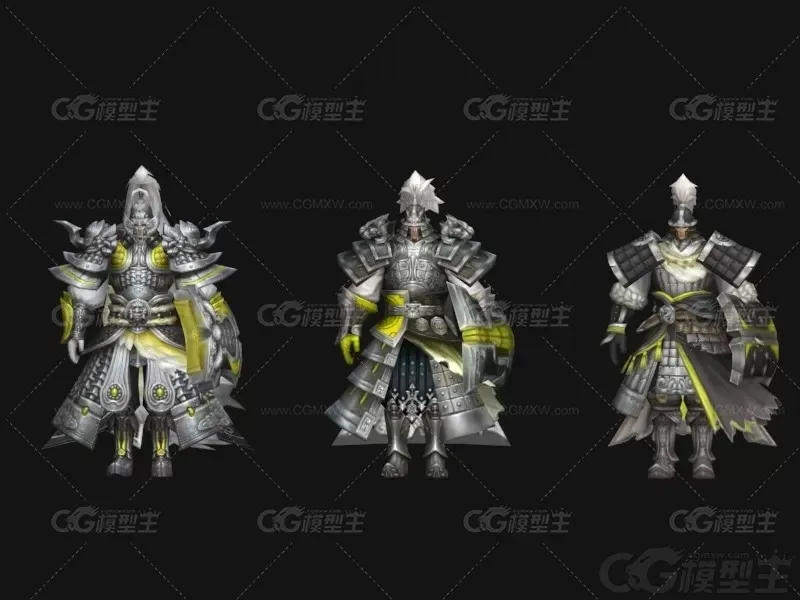 士兵  天兵 神兵 将军 古代战神 盔甲 3d游戏角色模型-2