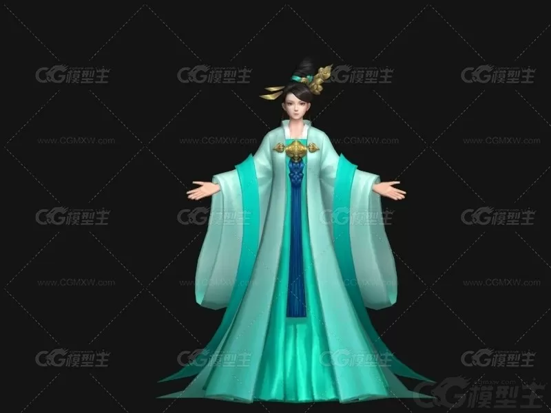 天妃 皇后  娘娘 贵妃 妃子 古代宫女 女官 3d游戏角色模型-4