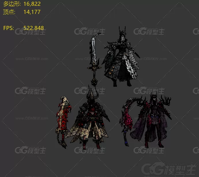 地狱使者 妖魔鬼怪 黑白双煞 恶魔首领 妖兽 3D游戏怪物模型-6