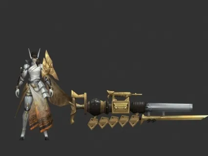 金枪武器男  兵器男神 游侠 男武士3D游戏人物角色模型