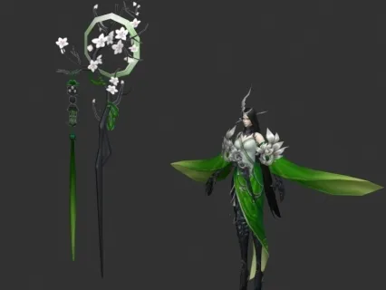 绿魔仙子 花魔仙 小魔仙 古装仙女 紫衣女侠 紫衣仙子 3D游戏人物模型