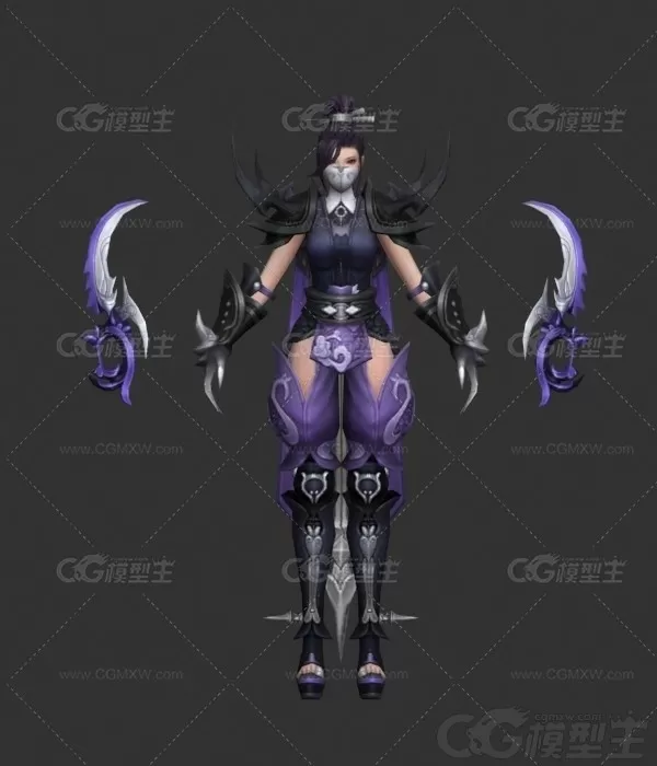 魔族战士 修真弟子 魔域杀手 魔域战士 仙剑弟子 3D游戏角色模型-2