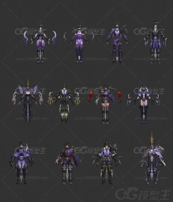 魔族战士 修真弟子 魔域杀手 魔域战士 仙剑弟子 3D游戏角色模型-1