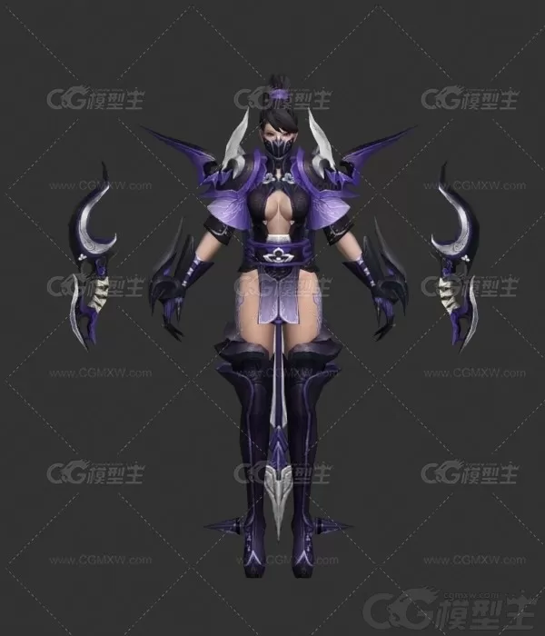 魔族战士 修真弟子 魔域杀手 魔域战士 仙剑弟子 3D游戏角色模型-7