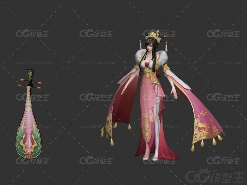 仙女 天妃 王妃 琵琶女王 女皇 武则天 王母娘娘  3D游戏角色模型-1