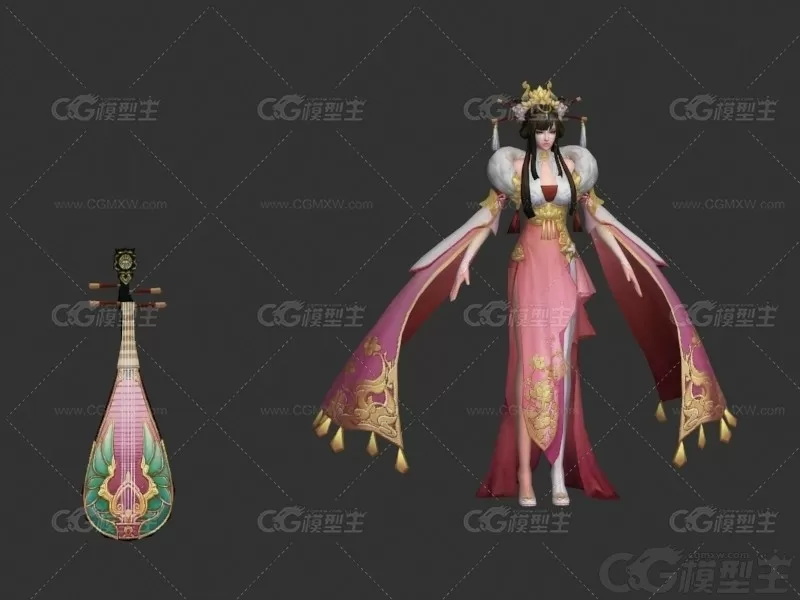 仙女 天妃 王妃 琵琶女王 女皇 武则天 王母娘娘  3D游戏角色模型-3