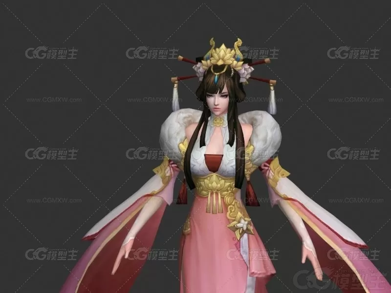 仙女 天妃 王妃 琵琶女王 女皇 武则天 王母娘娘  3D游戏角色模型-2