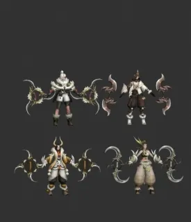 玄风女孩 旋神器女 旋风刀 女侠 古装侠女  3D游戏角色模型