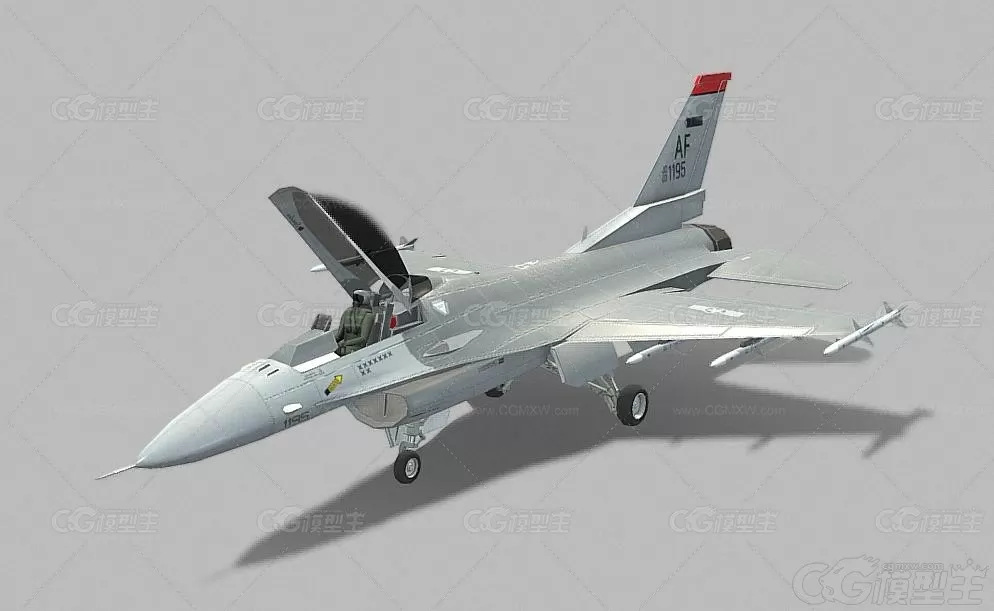 次世代 PBR F16 F 战斗机 歼击机 战斗飞机 鹰式战斗机游戏3D模型-1