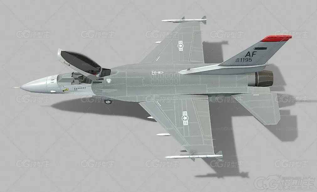 次世代 PBR F16 F 战斗机 歼击机 战斗飞机 鹰式战斗机游戏3D模型-2