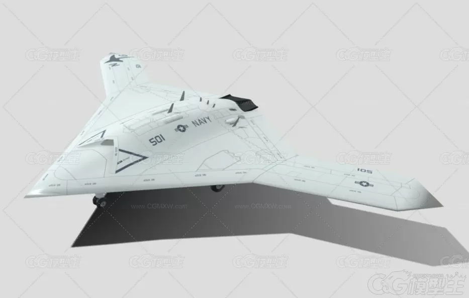 “X-47B”无人攻击机 PBR次世代写实性能优异的“X-47B”无人攻击机模型-1