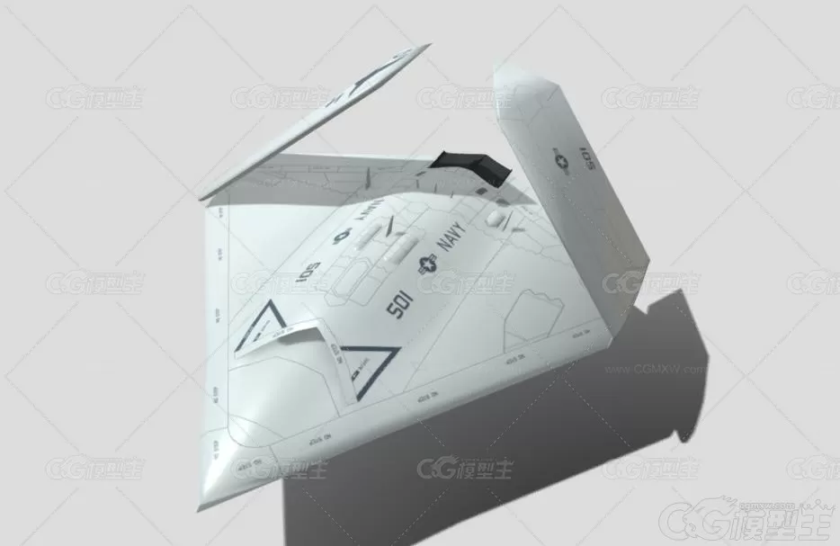 “X-47B”无人攻击机 PBR次世代写实性能优异的“X-47B”无人攻击机模型-3