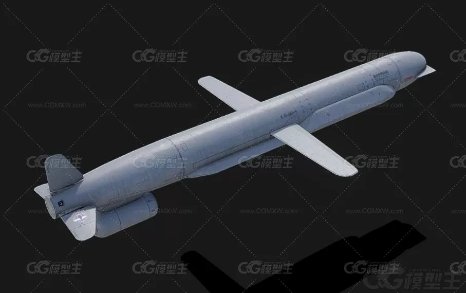 俄罗斯X-555高精确远程巡航导弹 空射巡航导弹3D模型-4