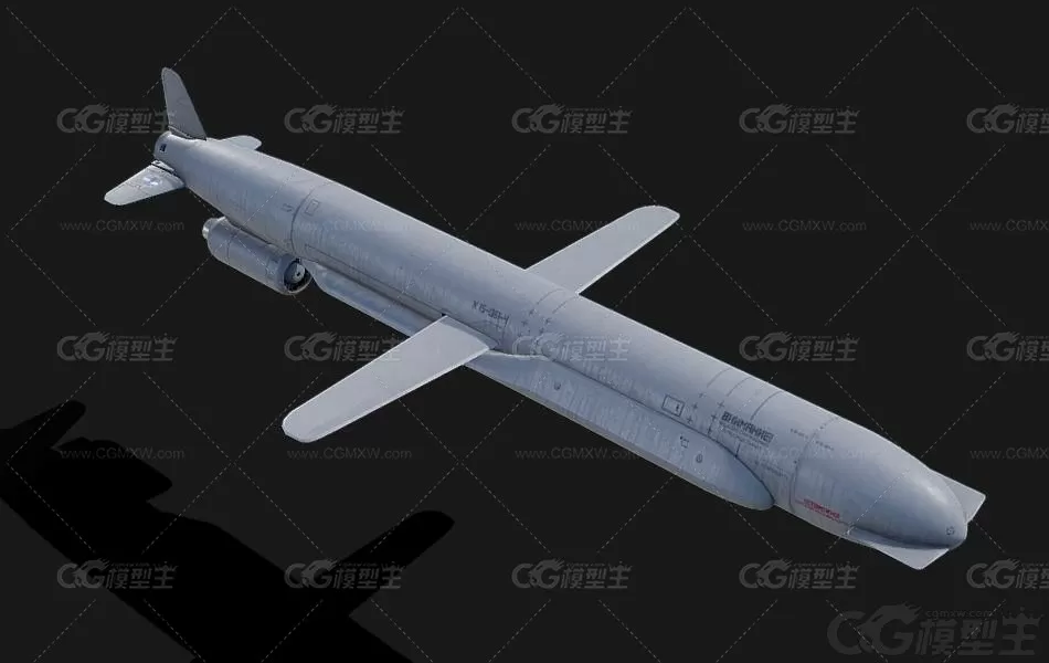 俄罗斯X-555高精确远程巡航导弹 空射巡航导弹3D模型-1