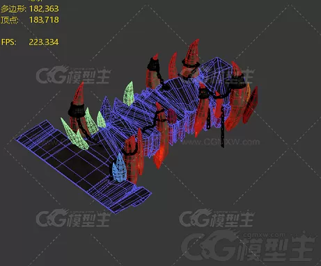 火焰石道路 火石 魔域通道 石阶 石头 3D模型 魔窟石桥-2