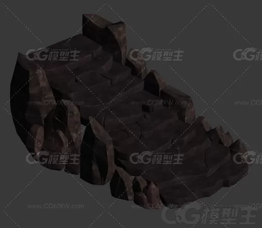 石头台阶 场景石块 石块阶梯 石梯 道路3D模型-1