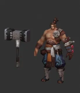 铁匠 铁锤大师 古代铁锤将军 将士 战士 壮士 3D模型