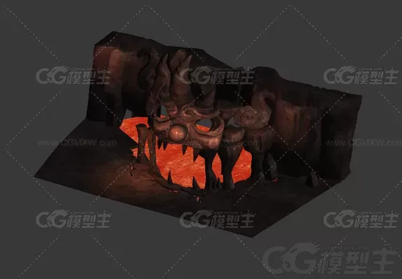 造型石头 魔窟石洞 石窟 3D模型-1