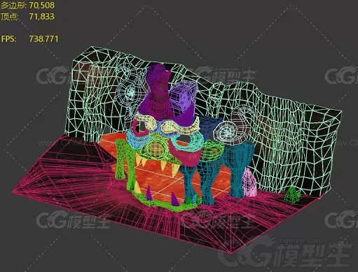 造型石头 魔窟石洞 石窟 3D模型-3