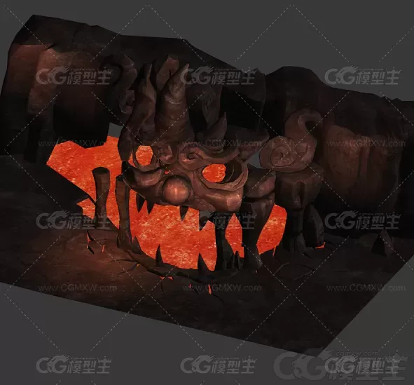 造型石头 魔窟石洞 石窟 3D模型-2