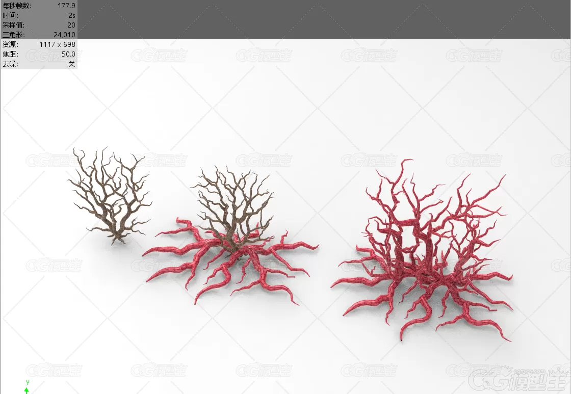 恐怖迷城 异形树木 珊瑚树 血珊瑚 血树 吃人树 杀人树3D模型-1