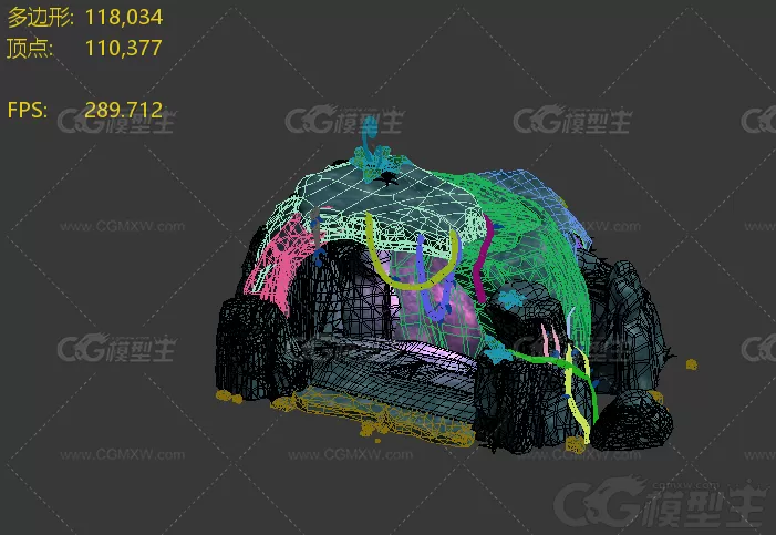 云梦洞泽 灵异洞 石洞 洞口3D模型-2