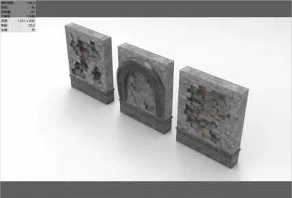 恐怖迷城  建筑组件 破损墙面