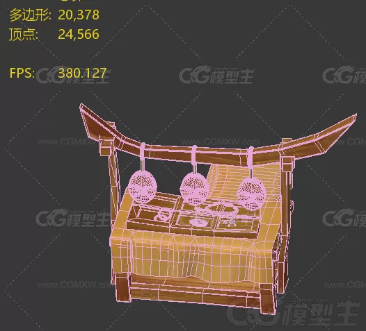 面具摊 摊位 首饰摊 古代首饰铺 次时代游戏模型-2