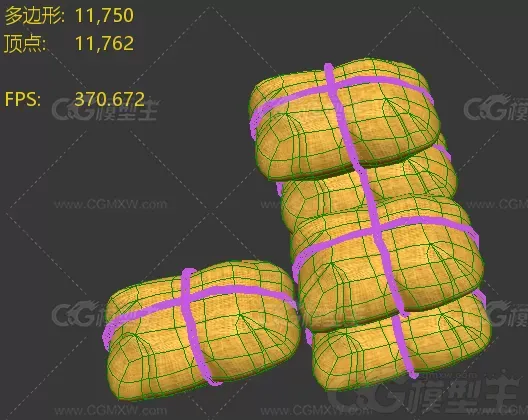 卡通Q版 包袱 包裹 米袋 面带 麻袋 袋子 货物 杂货 麻布袋 大米袋子 杂货包-3
