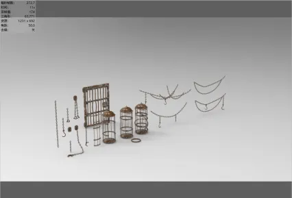 恐怖迷城  建筑组件 笼子 绳索