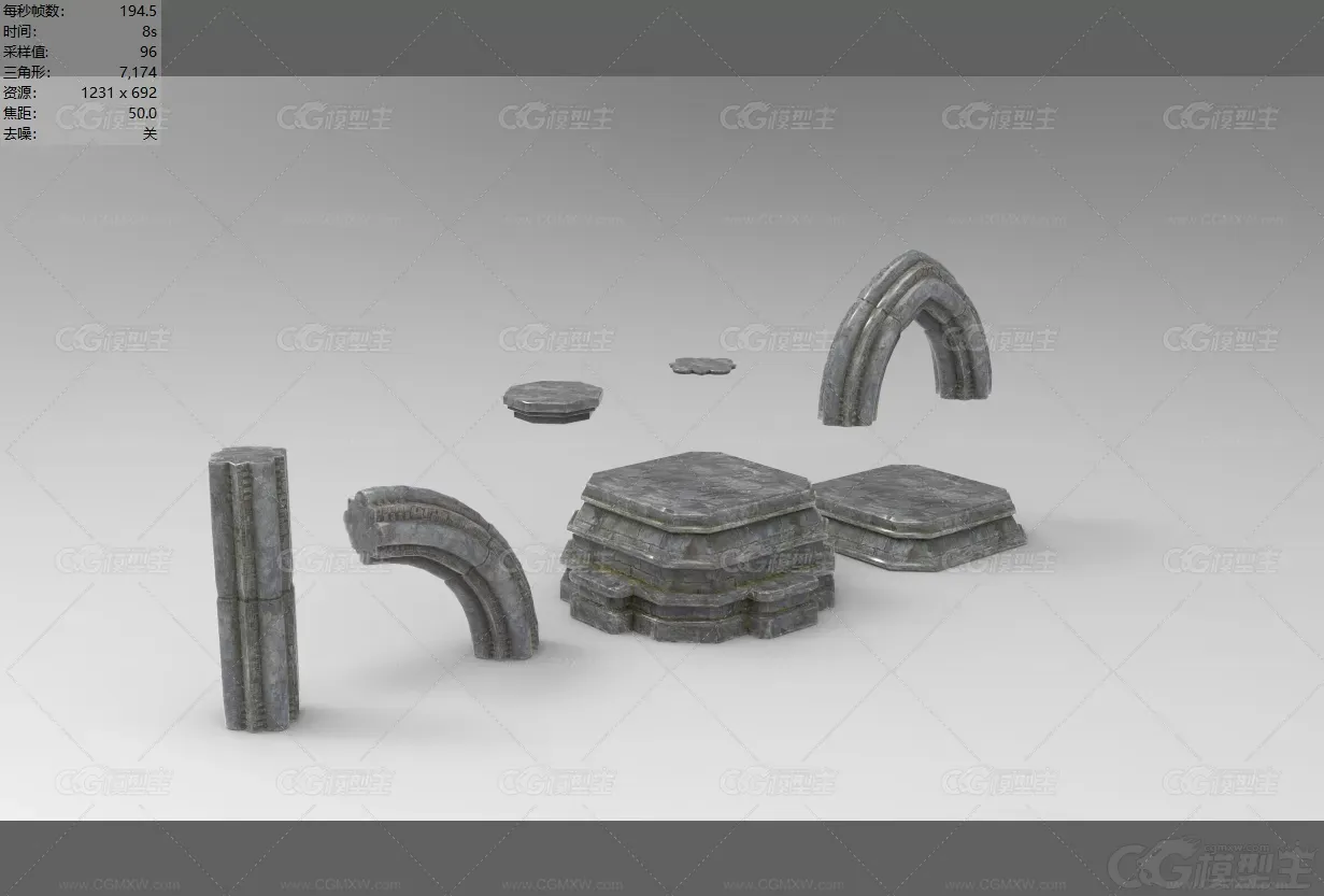 恐怖迷城  建筑组件 零件石头-1