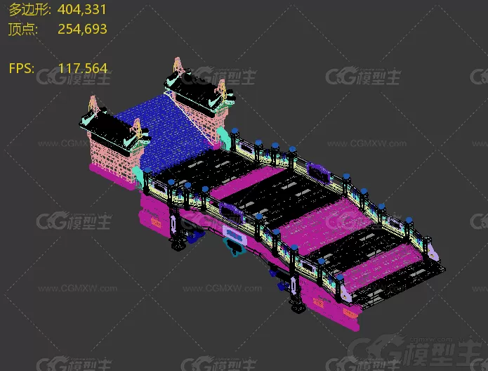 天水桥 石桥 天桥 石头桥 石阶 青石桥 古桥 中国风建筑3D模型-3