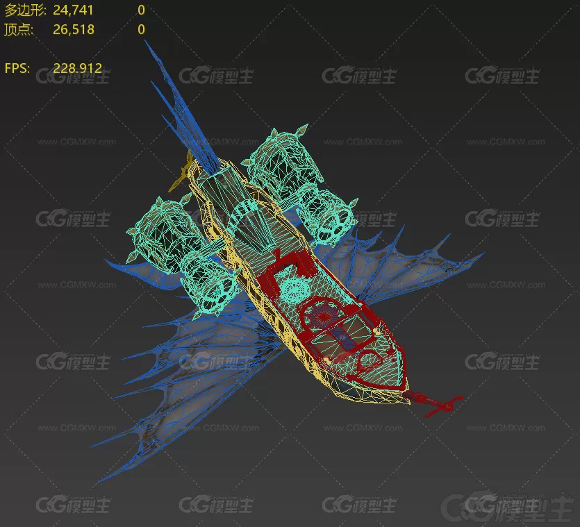 飞船 武器飞船模型 飞艇 次时代游戏飞船-2