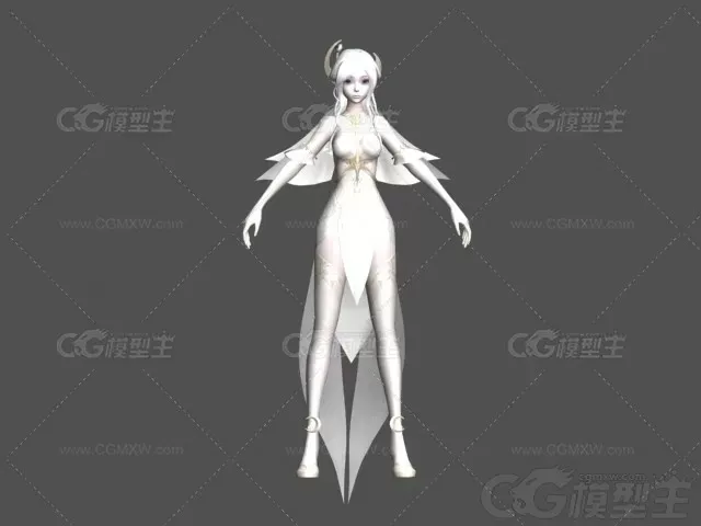 白衣精灵仙子 女精灵 女妖 女鬼 仙女 次时代游戏模型-1