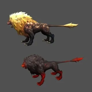 雄狮 魔兽狮子 火焰狮子 红狮子 次时代游戏模型