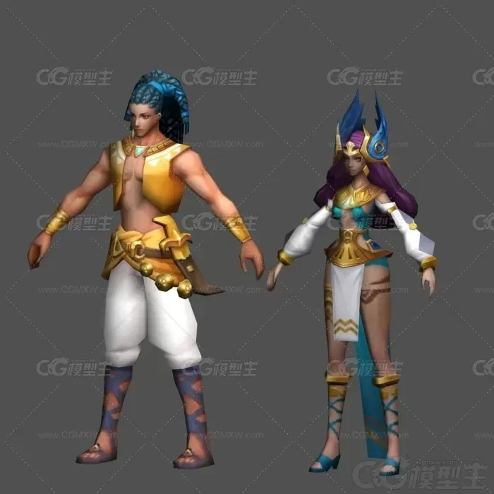 沙漠中年男女 部落族人 法老 希腊人士 古希腊人物-2